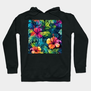 Colorful hibiscus pattern Hoodie